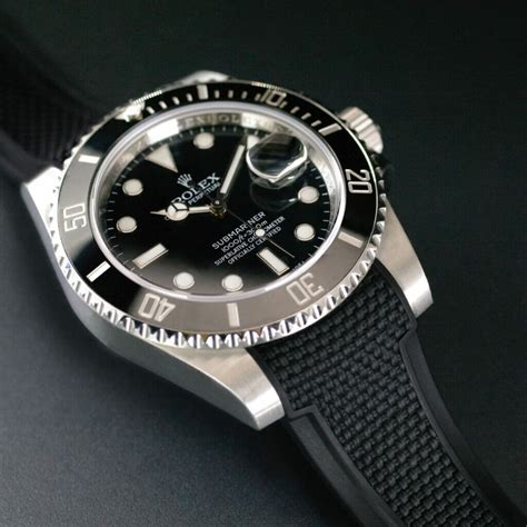 rolex submariner with rubber band|rolex rubber strap with clasp.